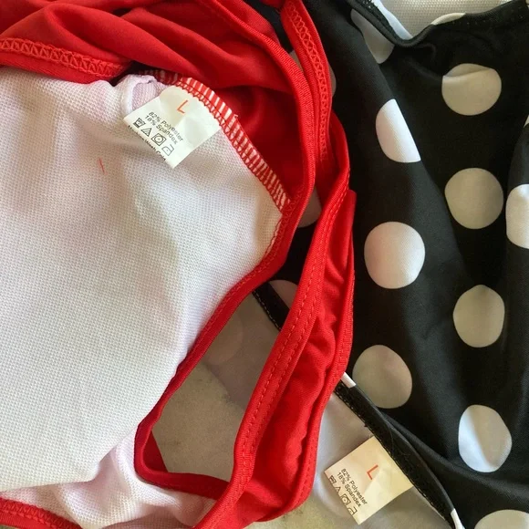 High waisted Bathing suit red and black - Picture 5 of 8